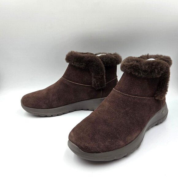 Skechers Boots Womens 6.5 Brown Suede On The Go Joy Chukka Ankle Booties - Picture 3 of 10